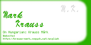 mark krauss business card